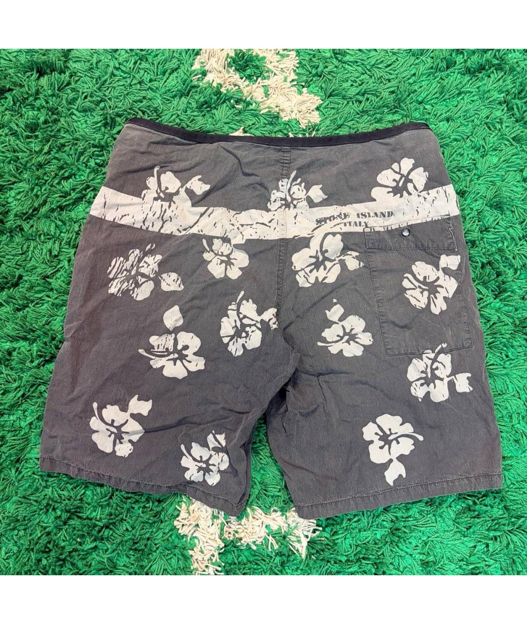 STONE ISLAND Антрацитовые хлопковые шорты, фото 2