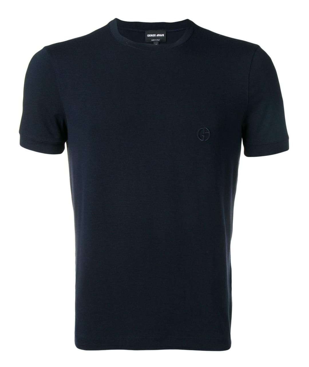 GIORGIO ARMANI Синяя вискозная футболка, фото 1