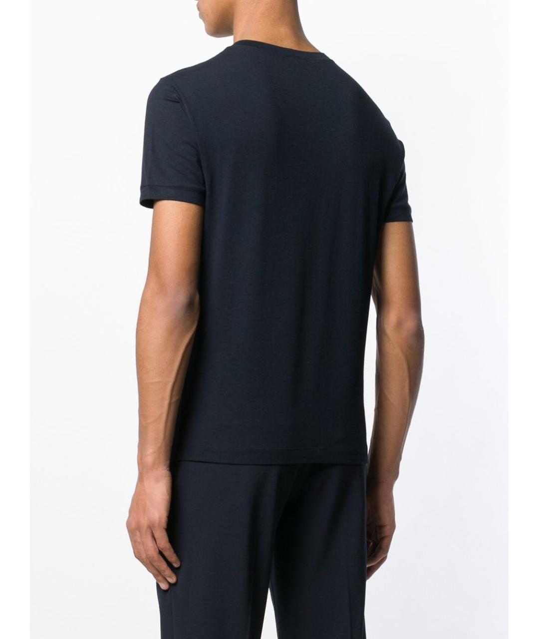 GIORGIO ARMANI Синяя вискозная футболка, фото 4