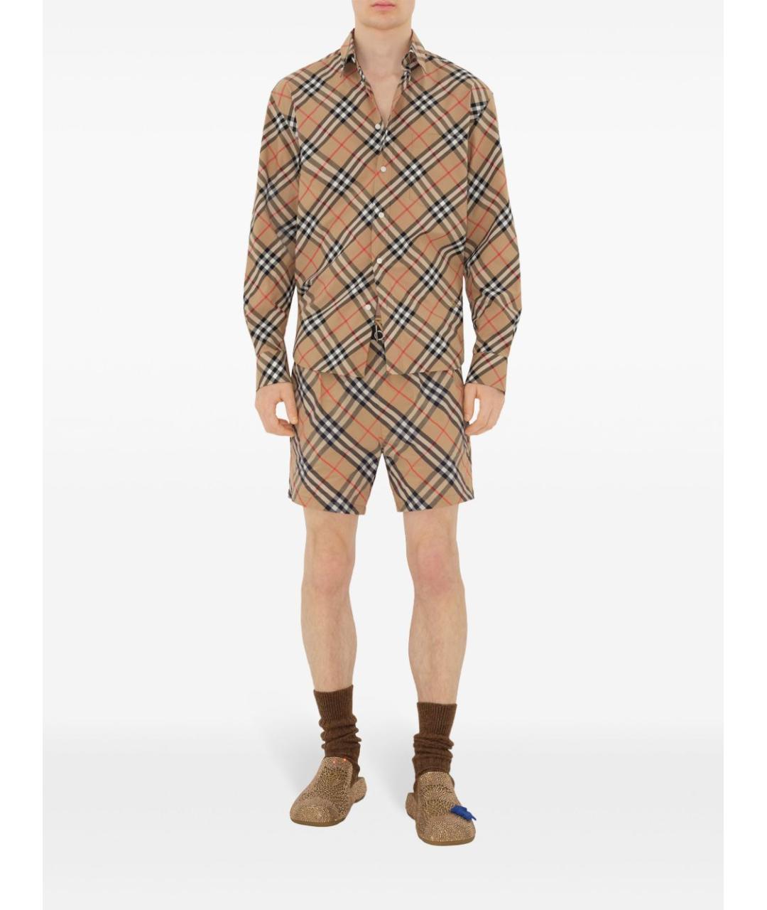 BURBERRY Бежевые полиамидовые повседневные брюки, фото 5