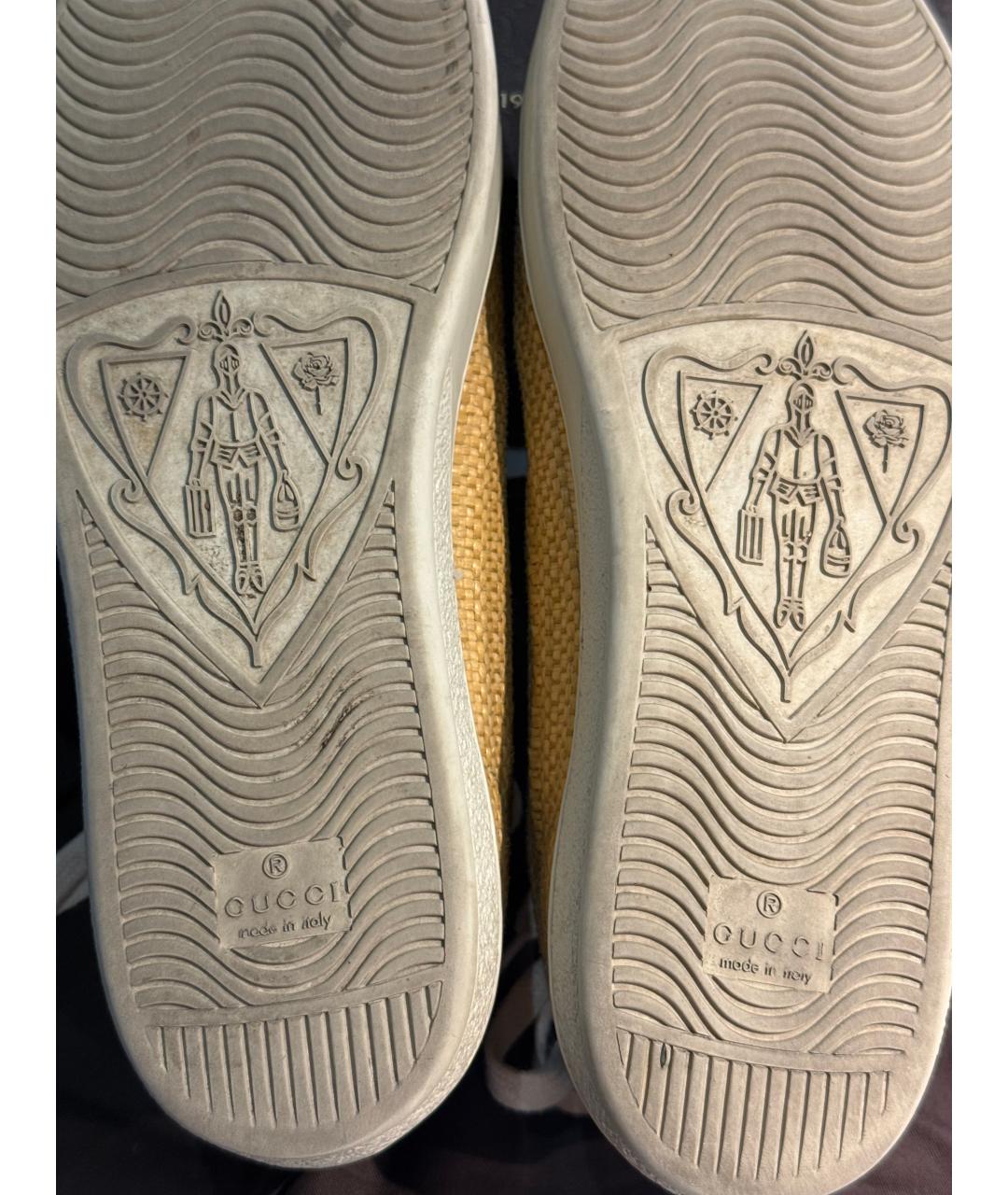 GUCCI Коричневые кожаные кеды, фото 4