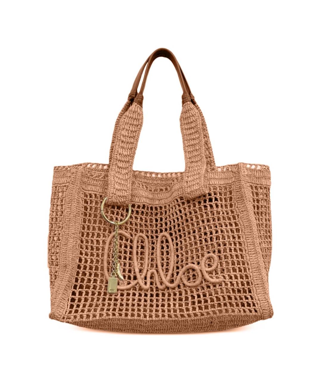 CHLOE Бежевая пелетеная сумка тоут, фото 2