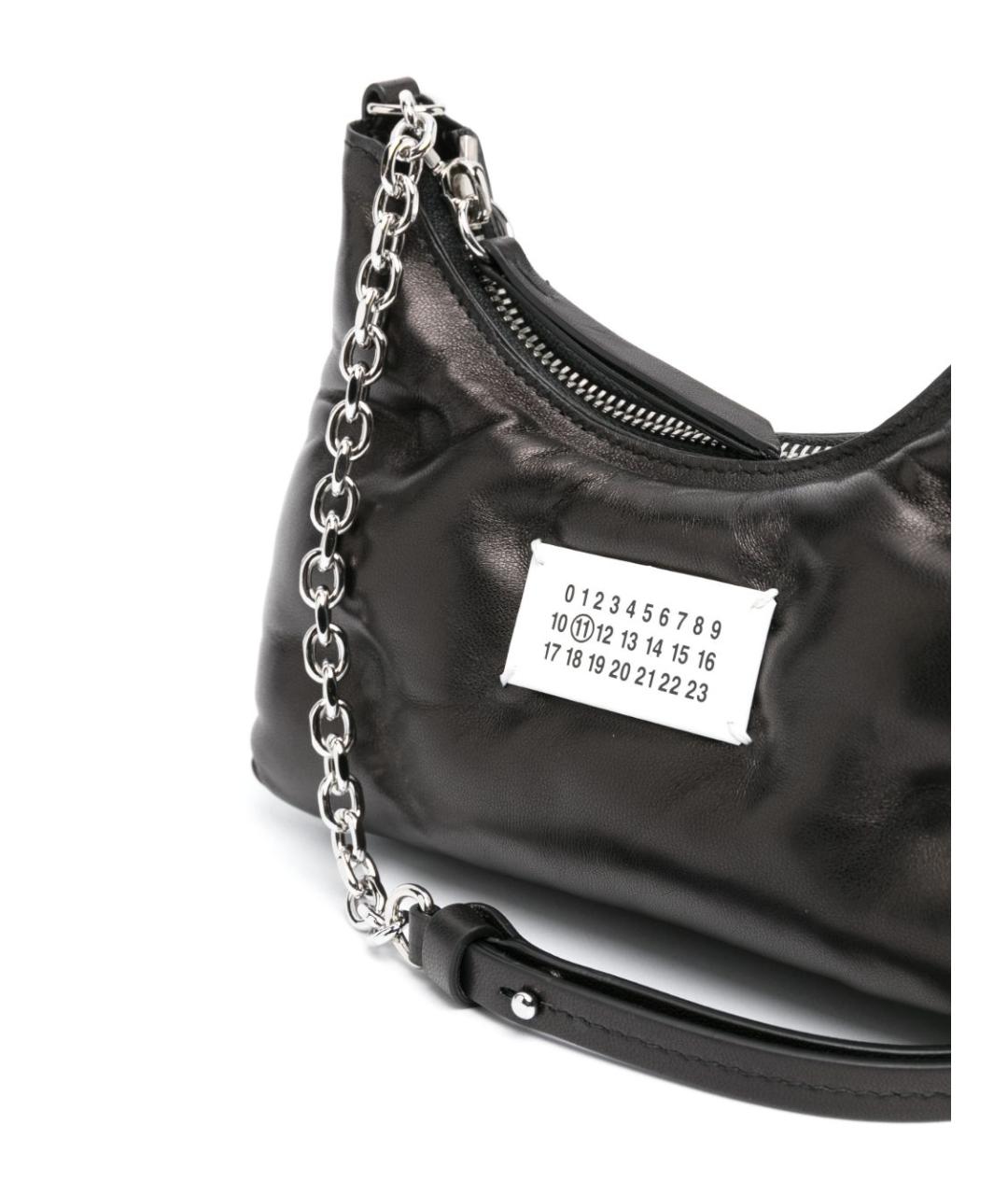 MAISON MARGIELA Черная кожаная сумка на плечо, фото 2