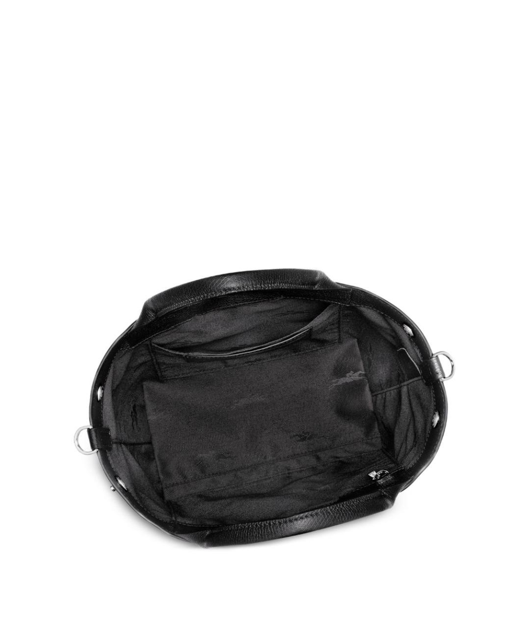 LONGCHAMP Черная кожаная сумка тоут, фото 4