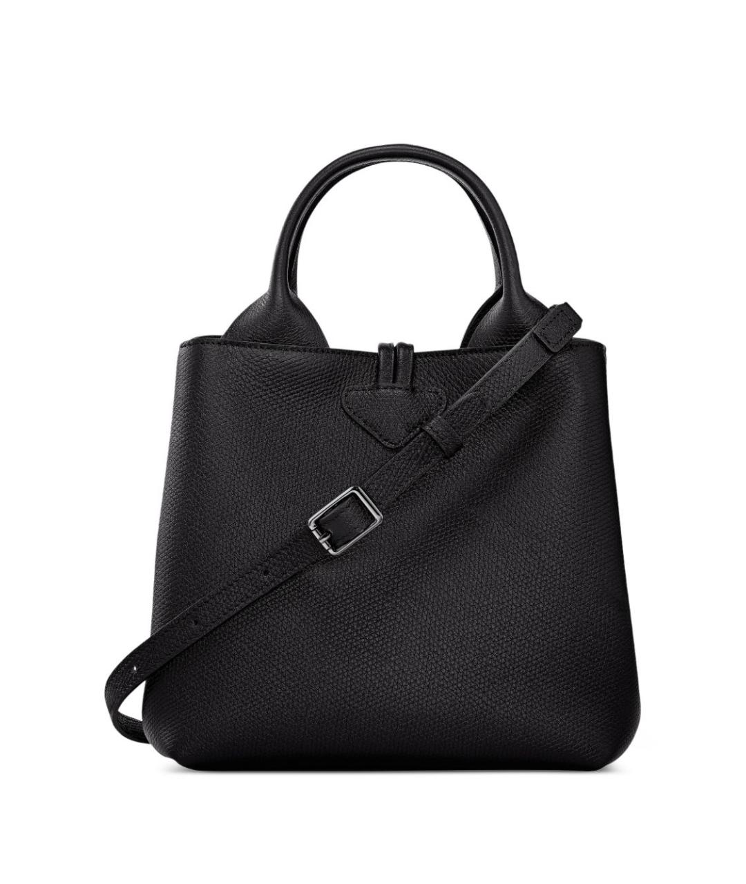 LONGCHAMP Черная кожаная сумка тоут, фото 5