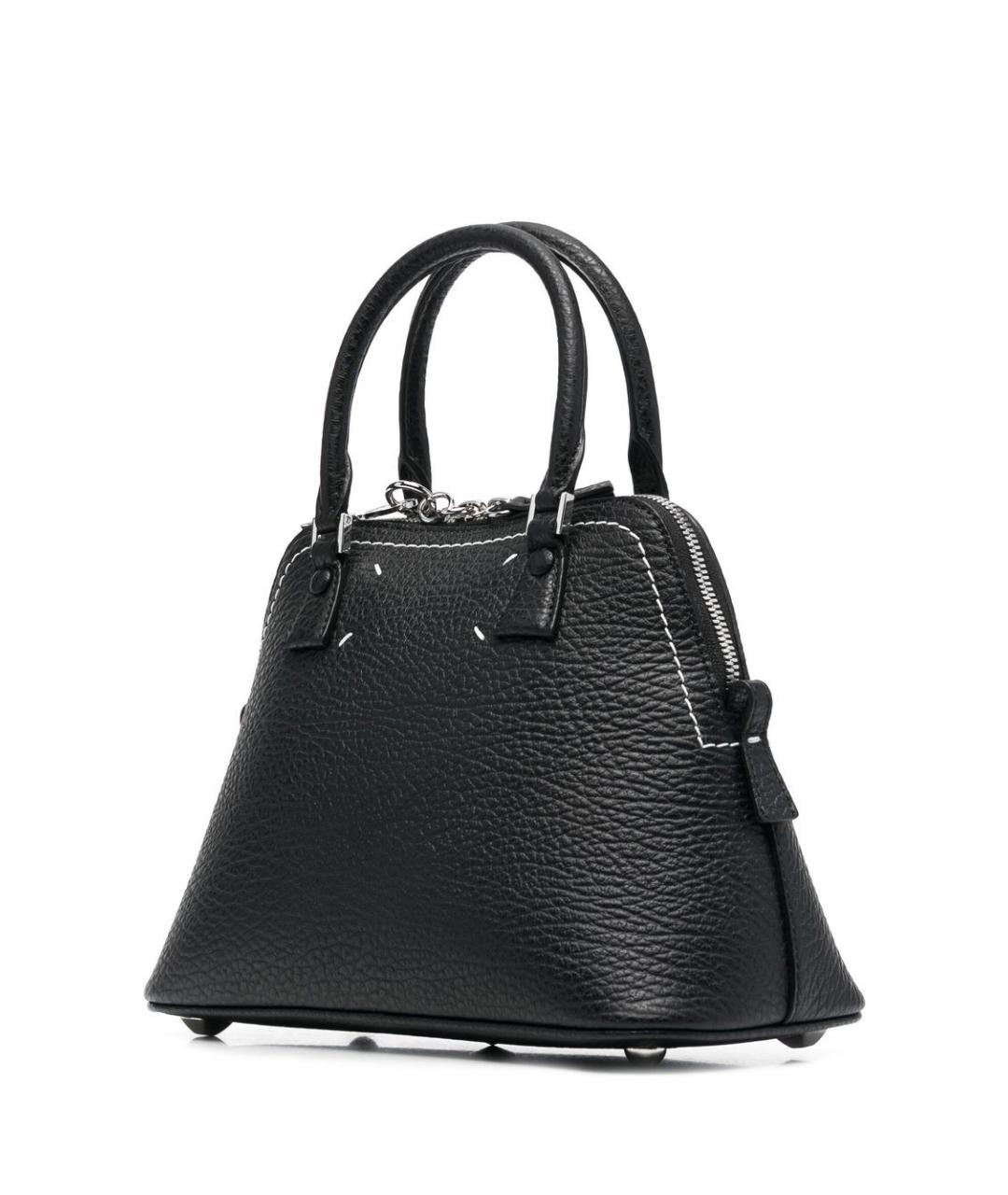 MAISON MARGIELA Черная кожаная сумка тоут, фото 6