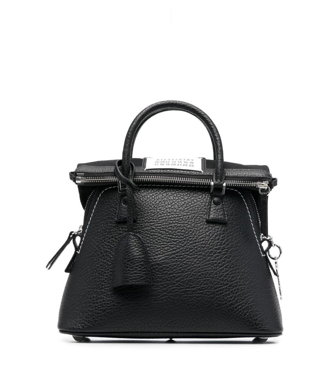 MAISON MARGIELA Черная кожаная сумка тоут, фото 7