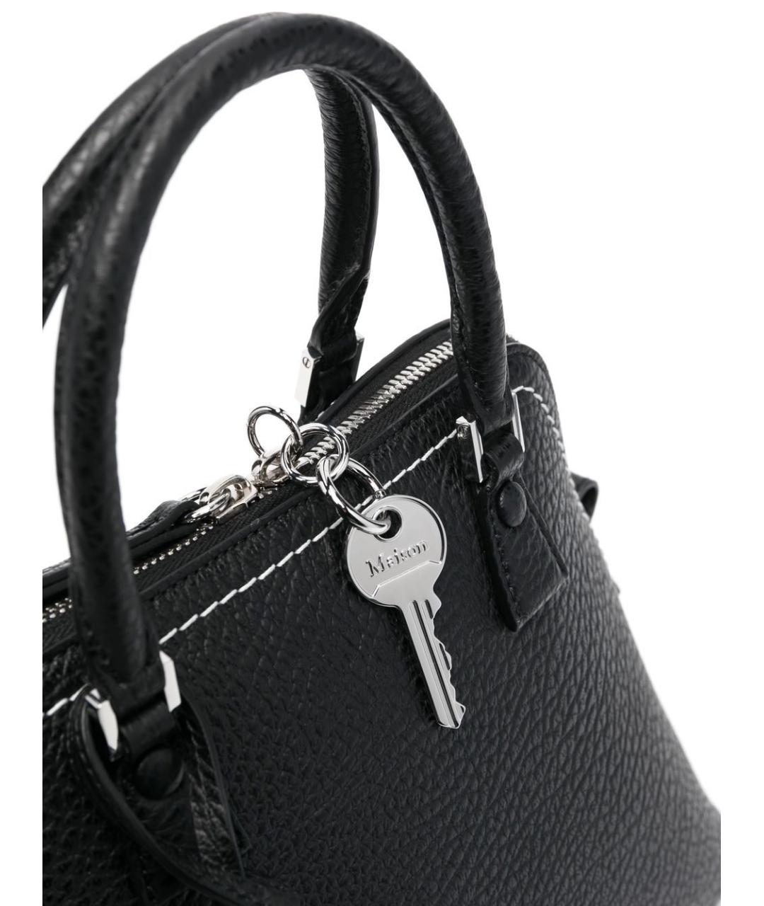 MAISON MARGIELA Черная кожаная сумка тоут, фото 2