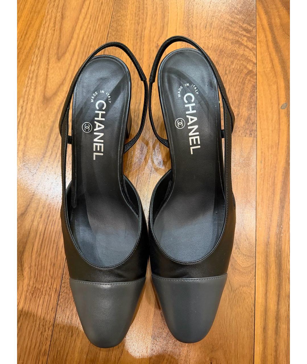 CHANEL Черные кожаные туфли, фото 2