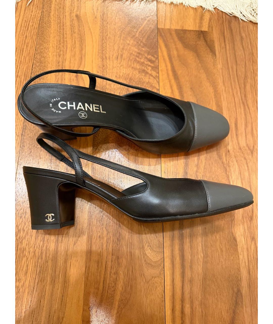 CHANEL Черные кожаные туфли, фото 3