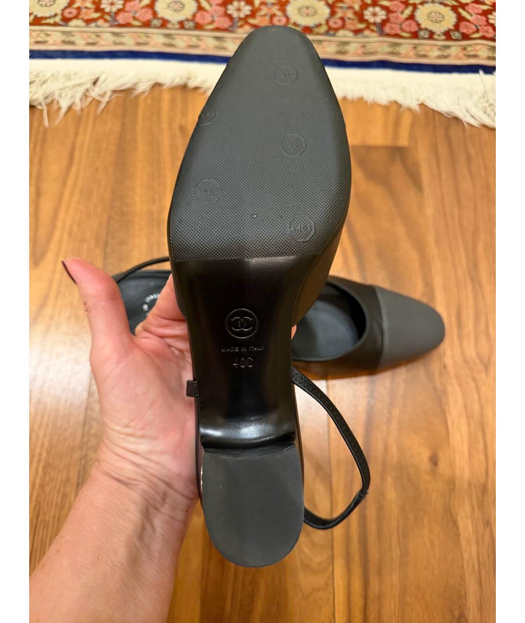 CHANEL Черные кожаные туфли, фото 4
