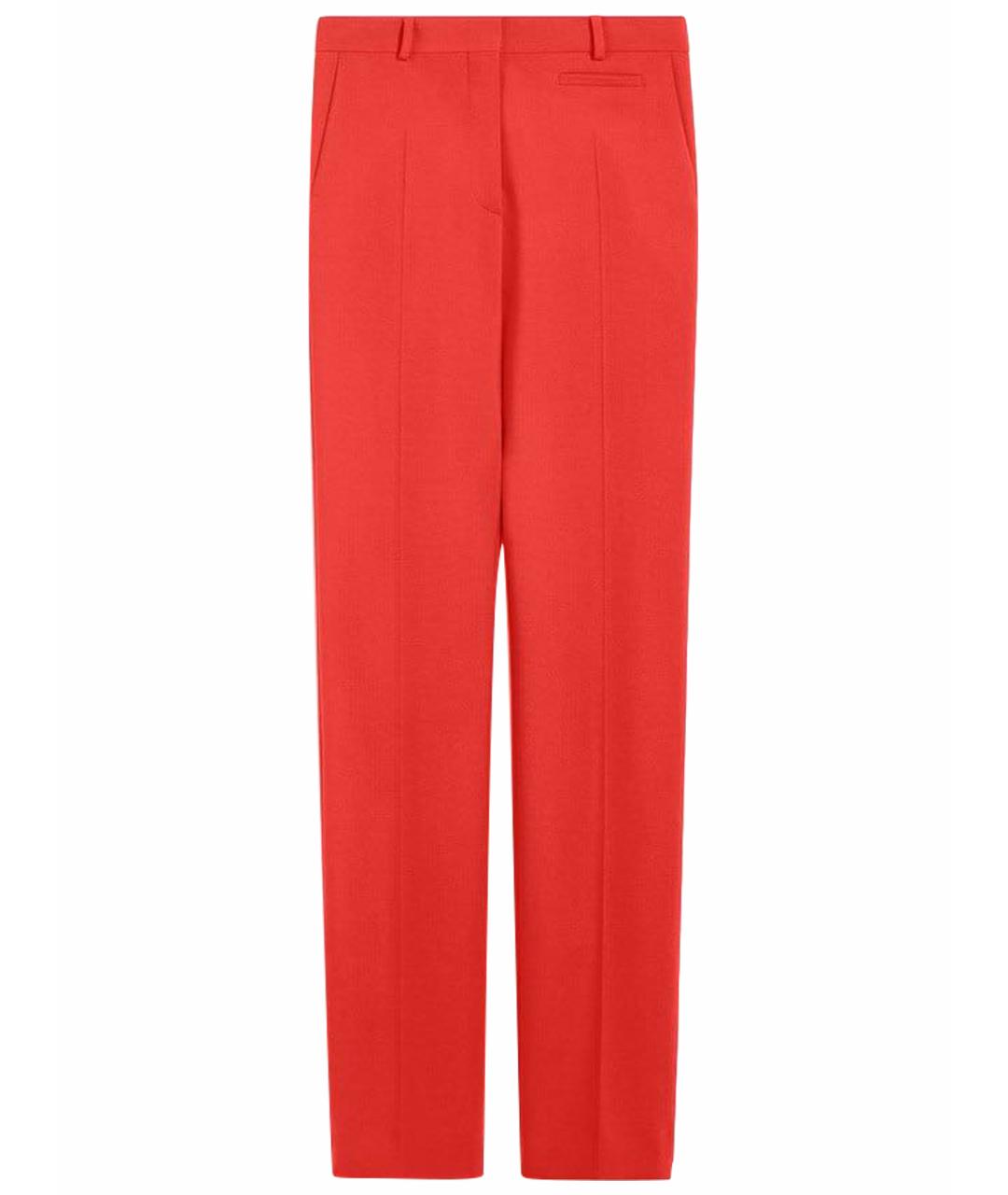 SPORTMAX Красные шерстяные прямые брюки, фото 1