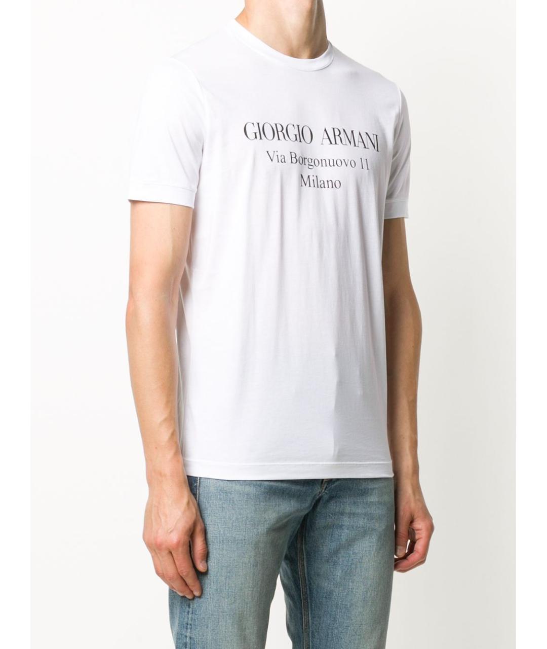 GIORGIO ARMANI Белая хлопковая футболка, фото 4