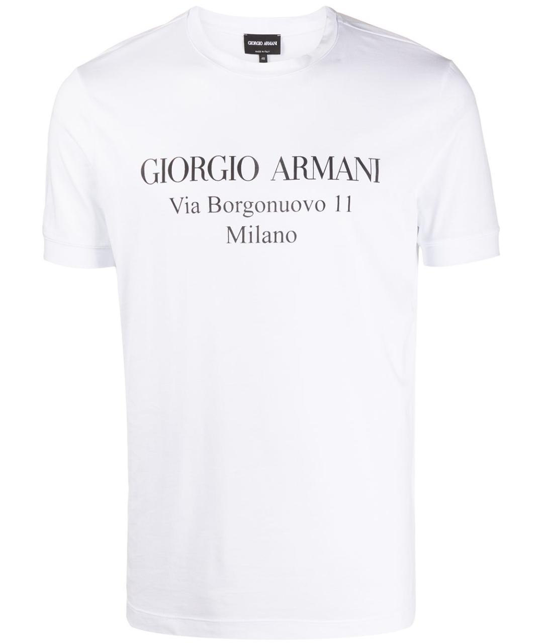 GIORGIO ARMANI Белая хлопковая футболка, фото 1