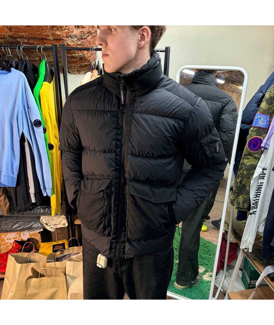 CP COMPANY Черная полиэстеровая куртка, фото 3