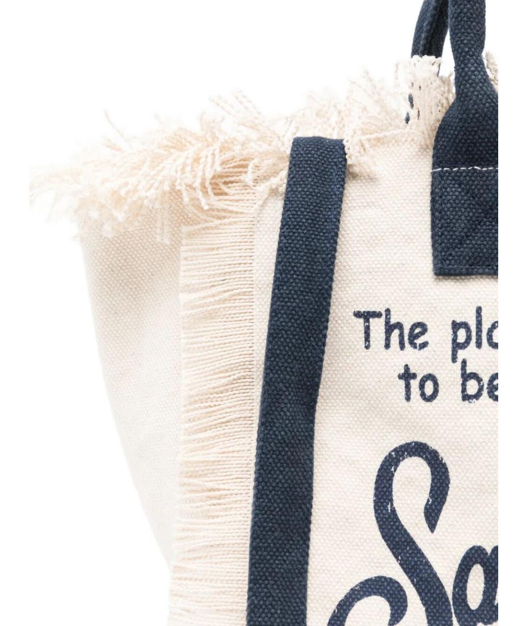 MC2 SAINT BARTH Белая хлопковая сумка тоут, фото 3