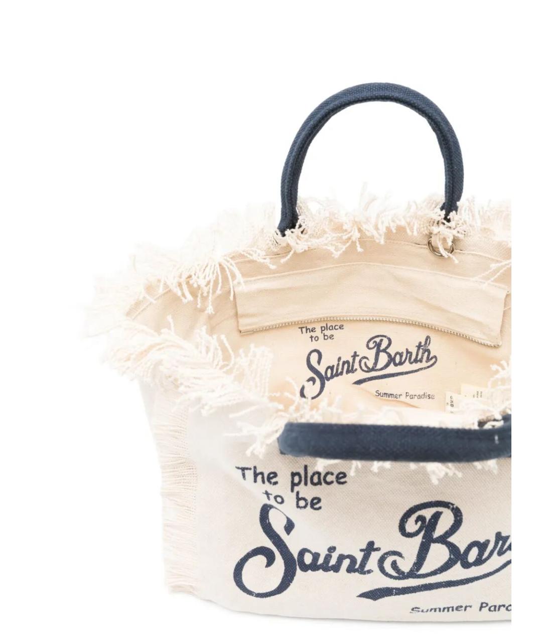 MC2 SAINT BARTH Белая хлопковая сумка тоут, фото 5