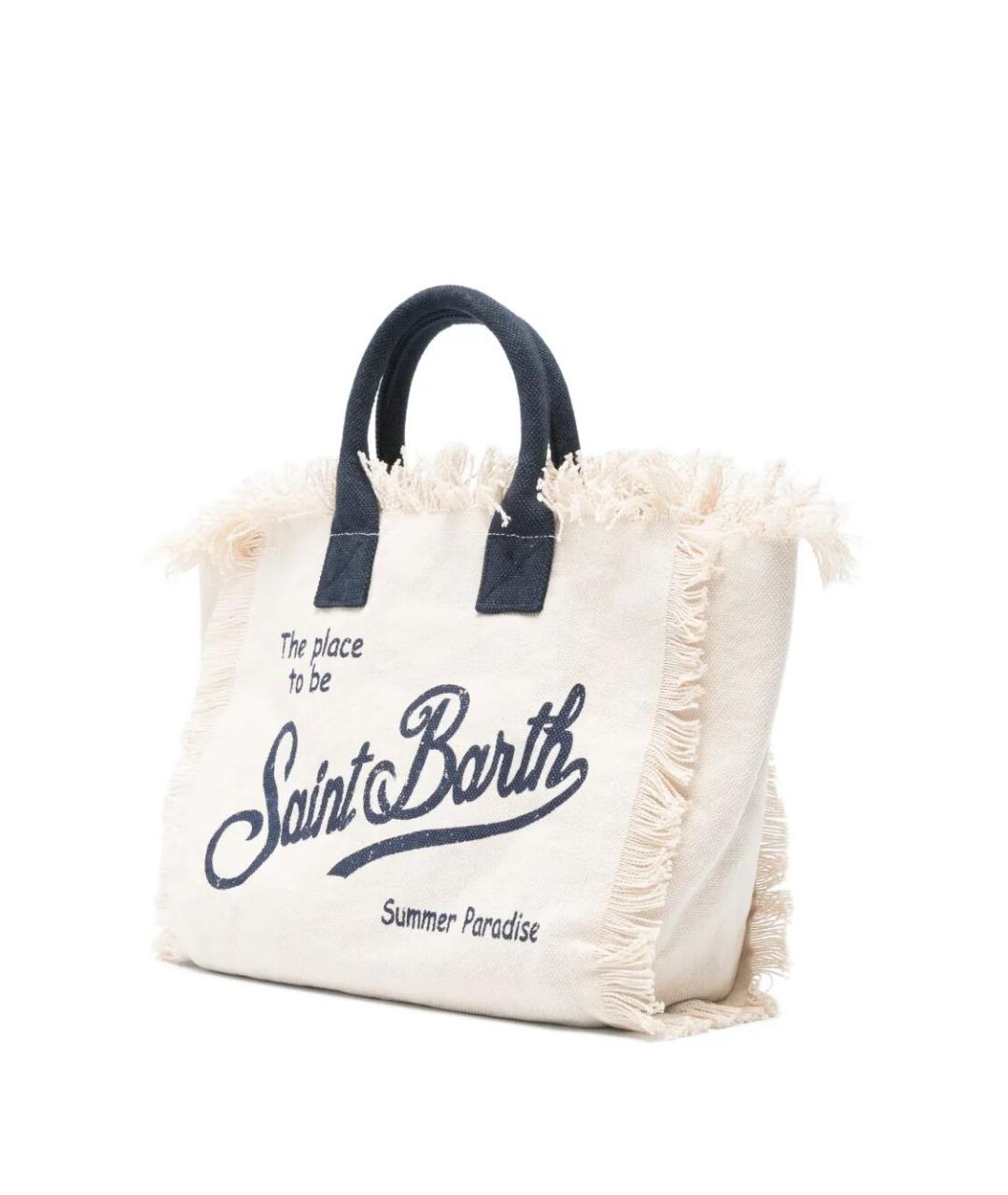 MC2 SAINT BARTH Белая хлопковая сумка тоут, фото 4