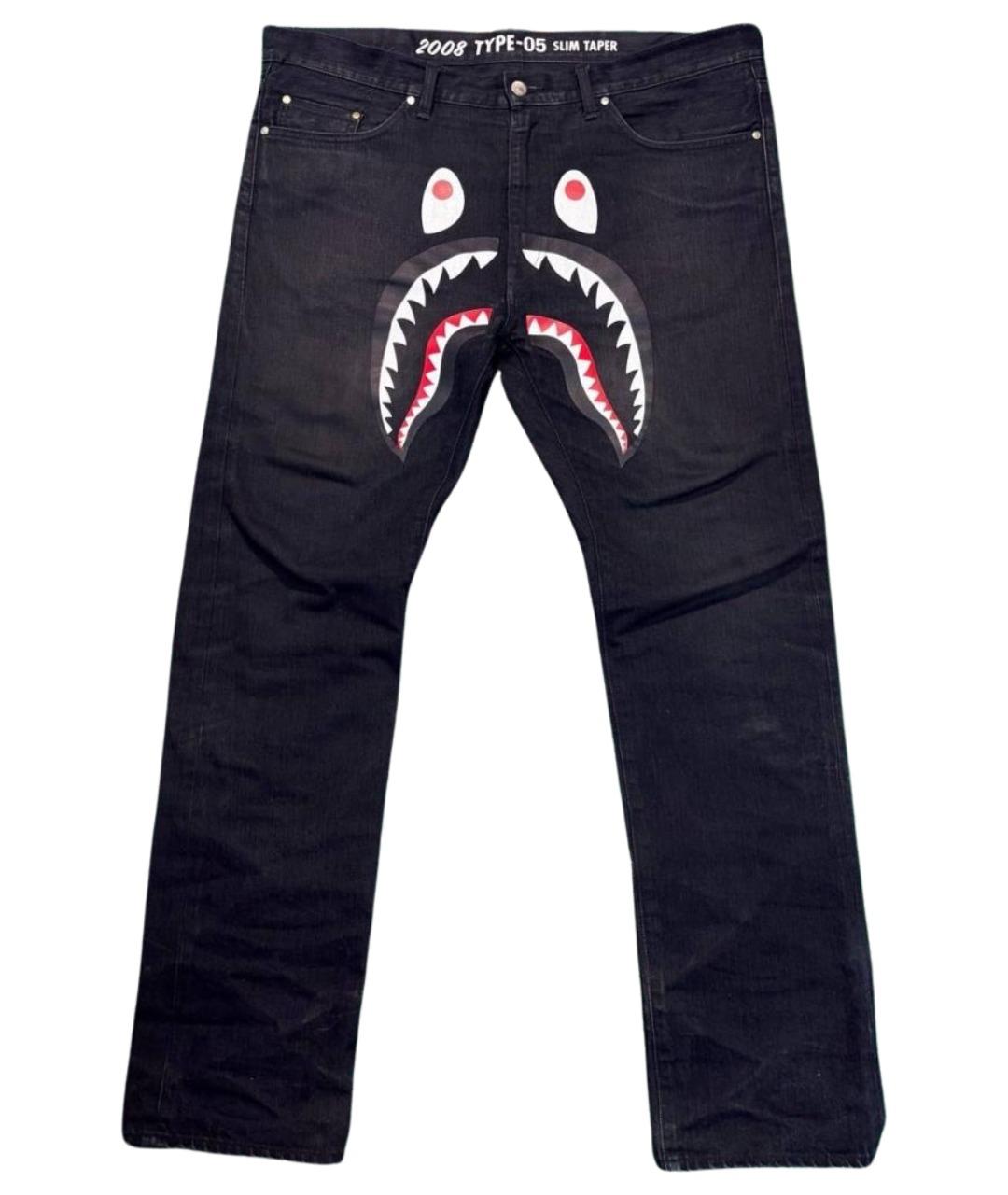 BAPE Черные хлопковые повседневные брюки, фото 1