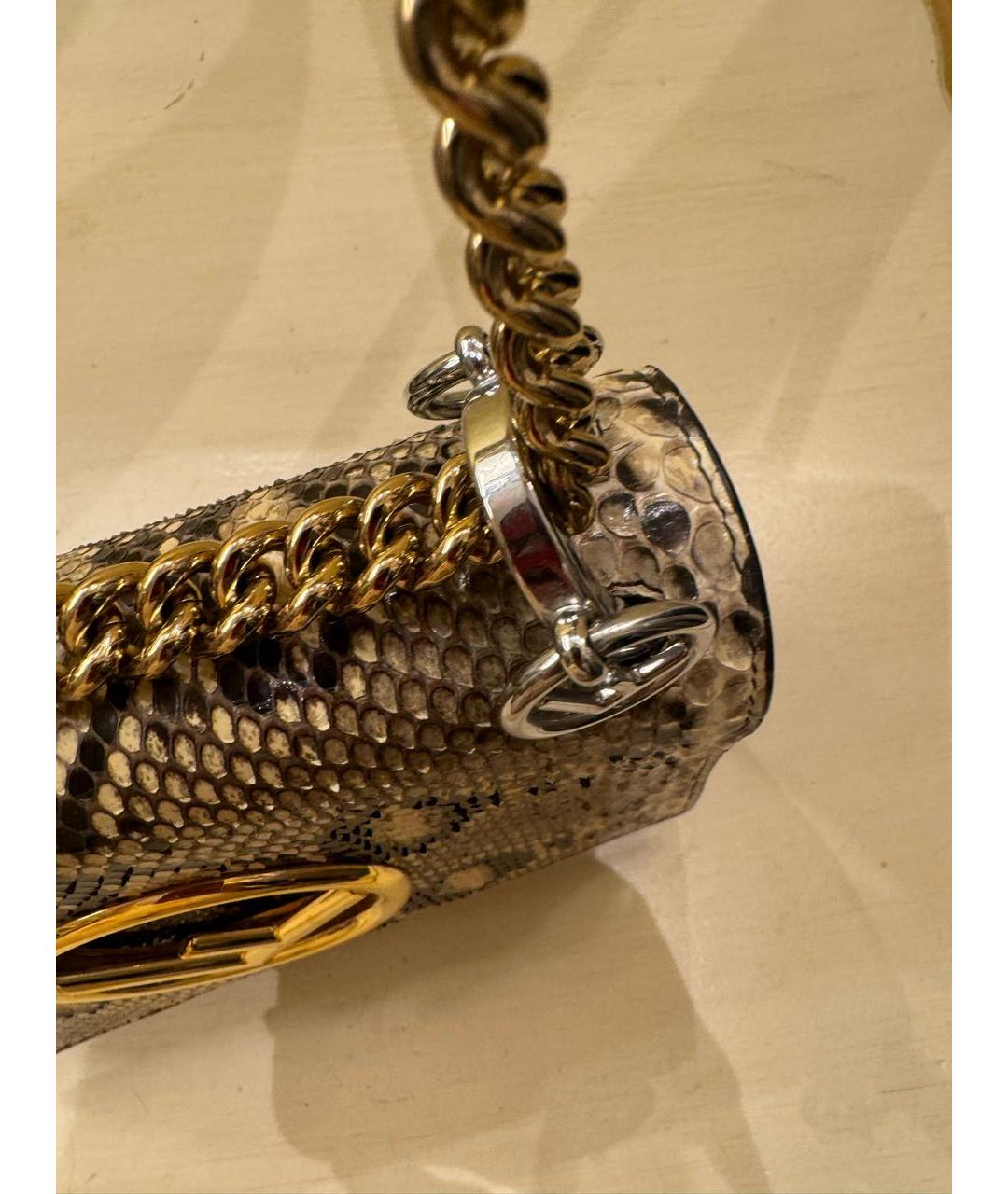 FENDI Бежевая сумка через плечо из экзотической кожи, фото 3