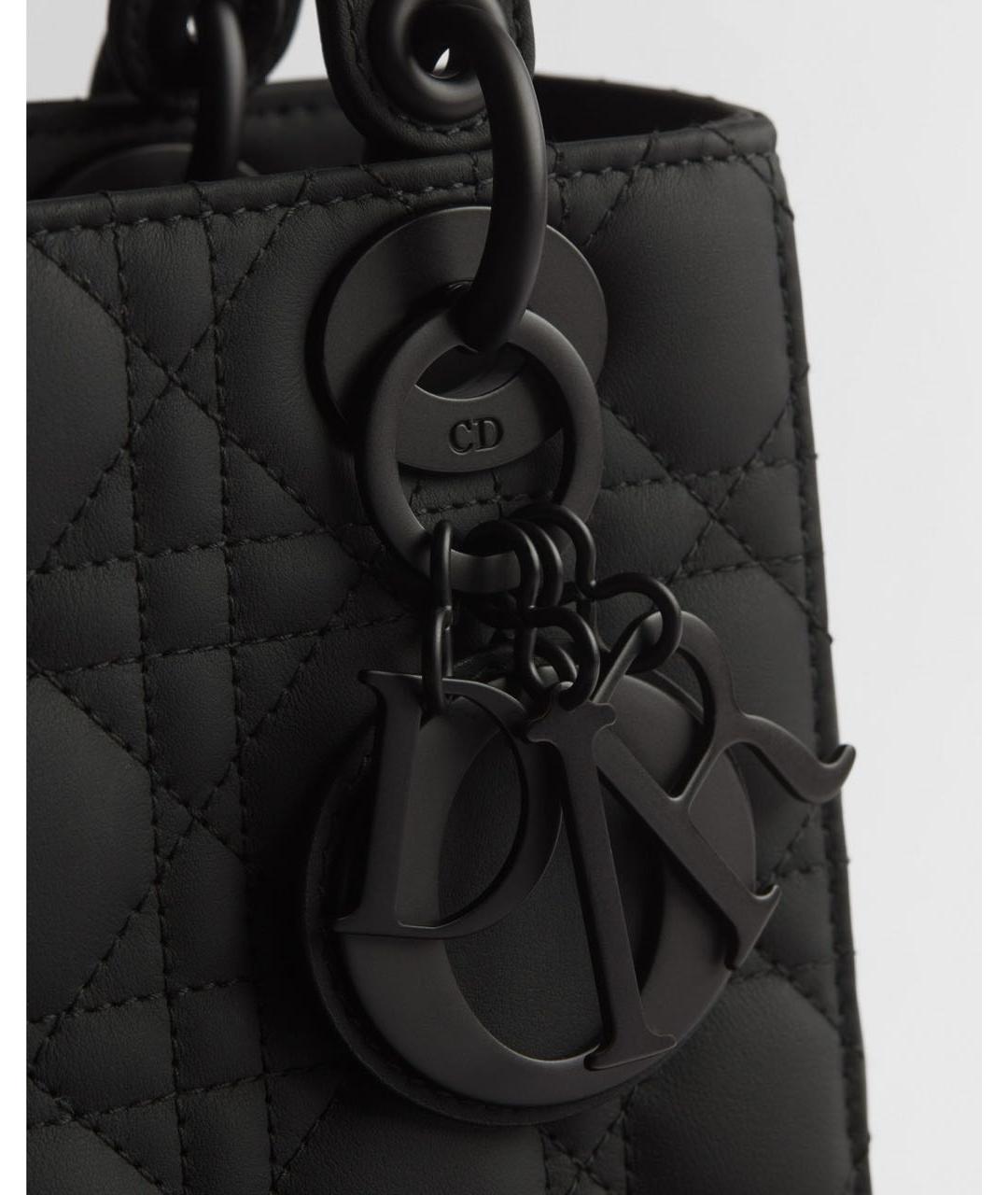 CHRISTIAN DIOR Черная кожаная сумка через плечо, фото 5