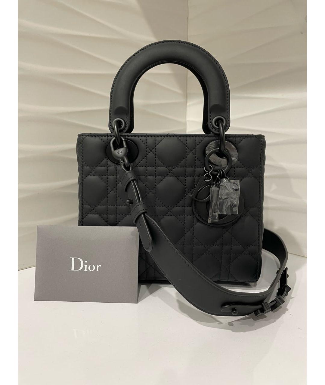 CHRISTIAN DIOR Черная кожаная сумка через плечо, фото 2