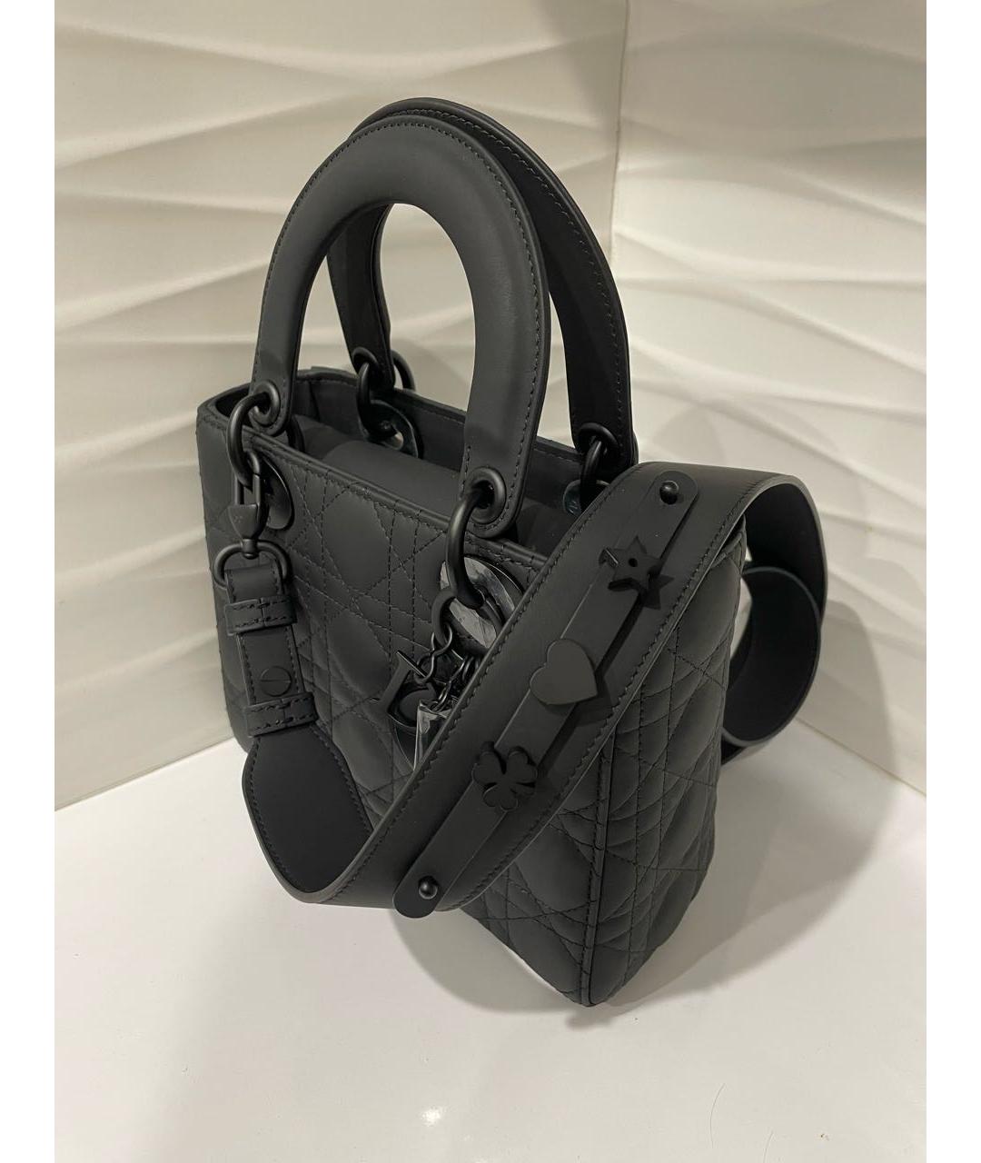 CHRISTIAN DIOR Черная кожаная сумка через плечо, фото 3