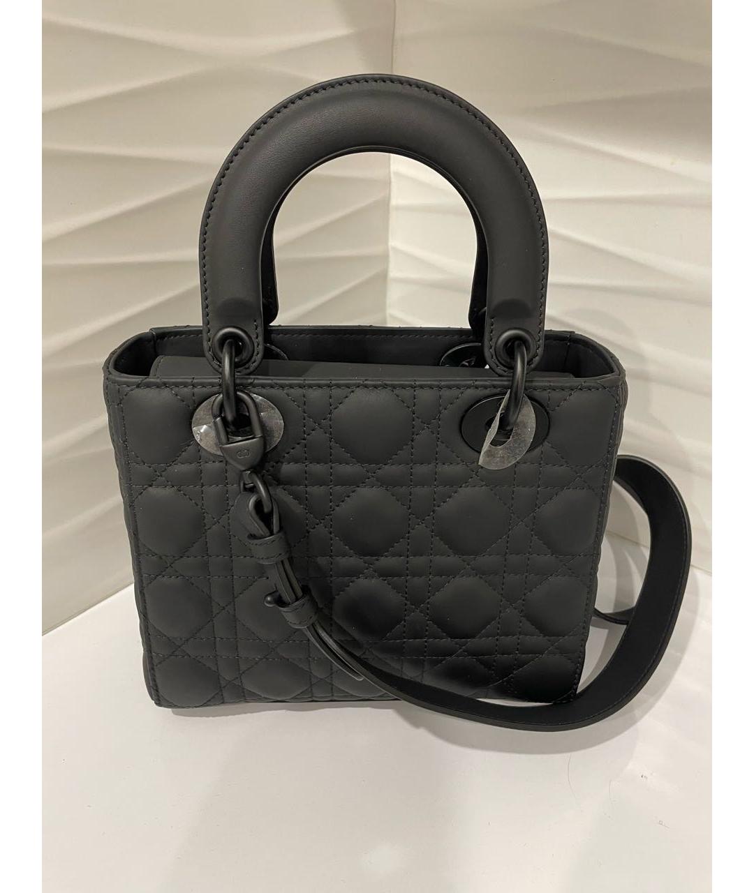 CHRISTIAN DIOR Черная кожаная сумка через плечо, фото 4