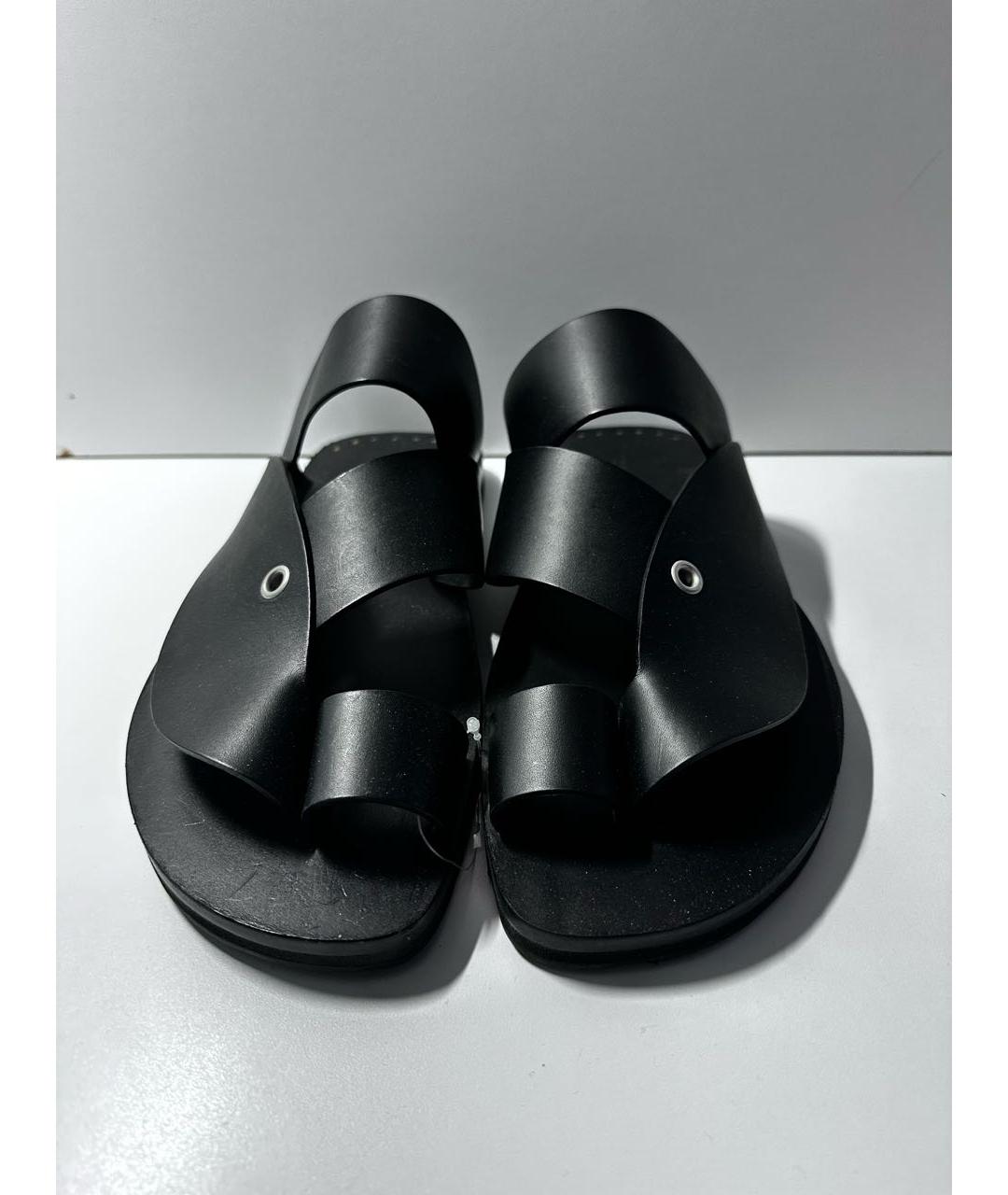 JIL SANDER Черные кожаные сандалии, фото 2