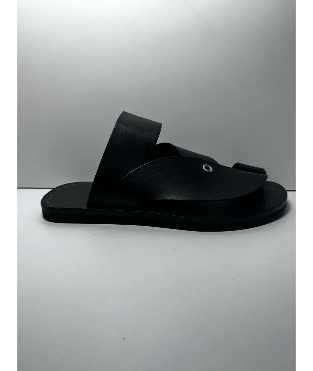 JIL SANDER Черные кожаные сандалии, фото 5