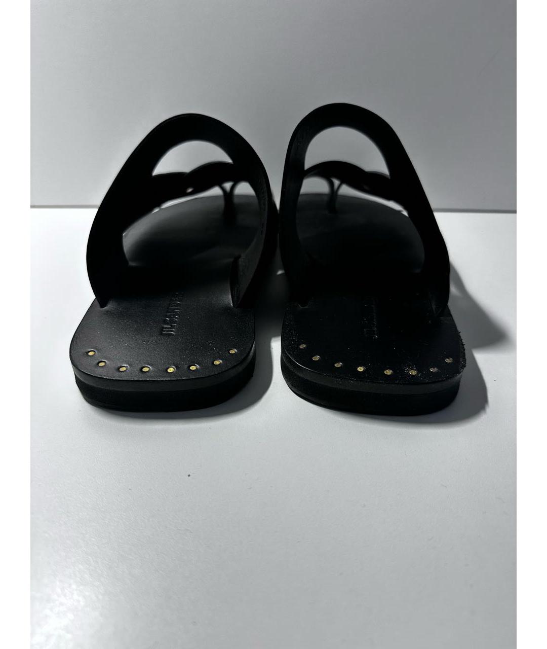 JIL SANDER Черные кожаные сандалии, фото 4