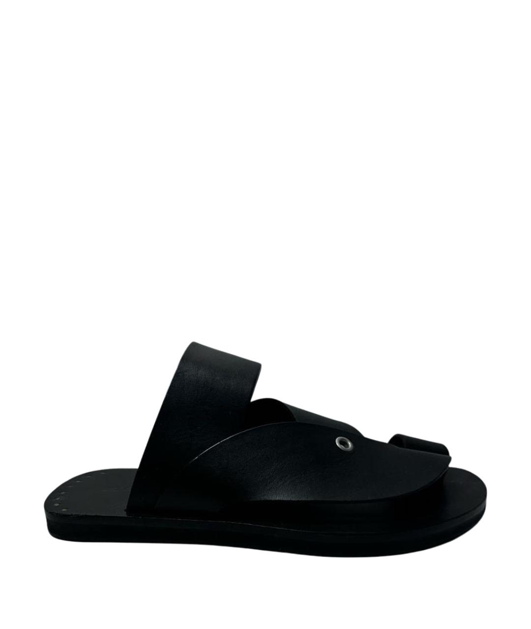 JIL SANDER Черные кожаные сандалии, фото 1