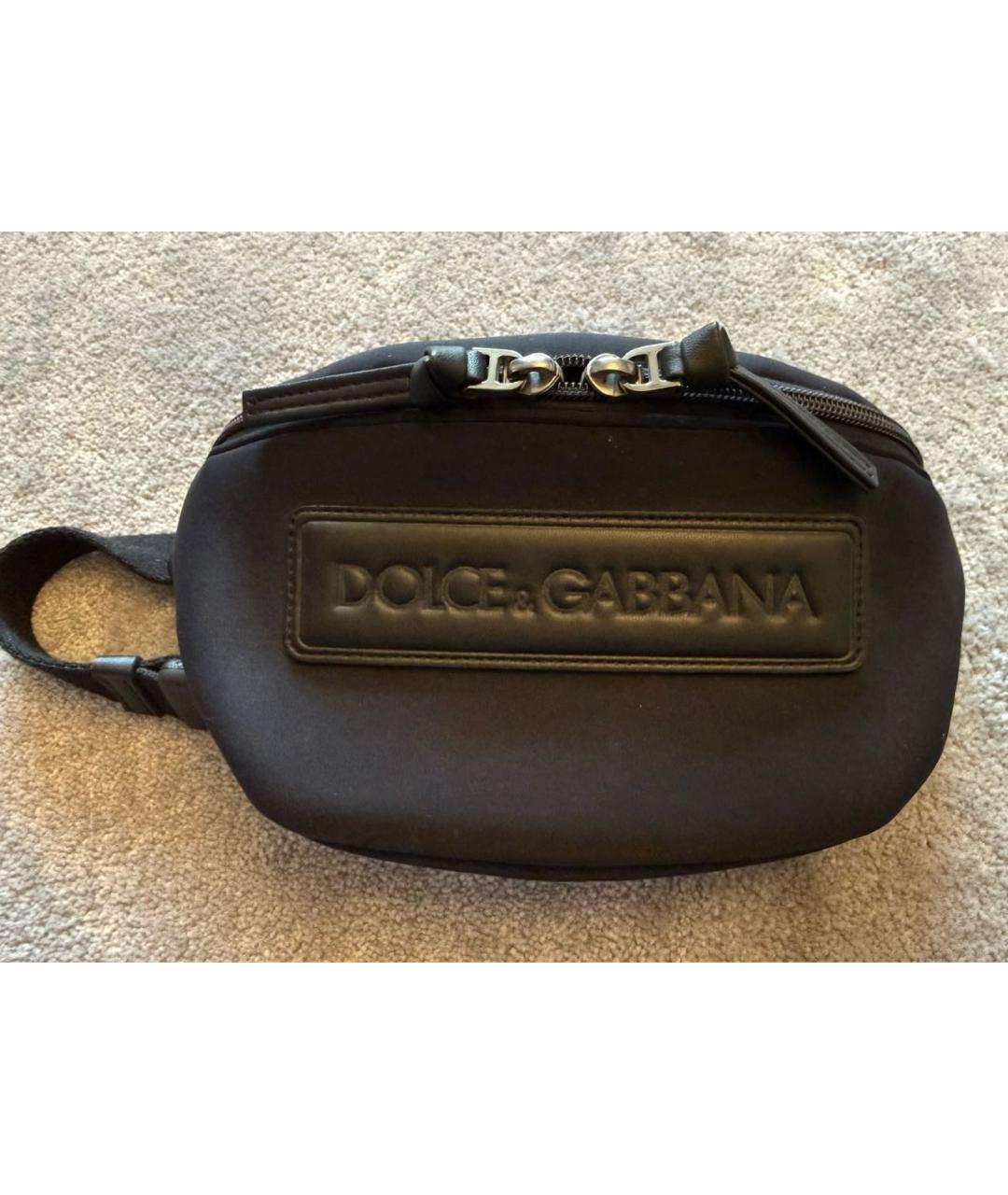 DOLCE&GABBANA Черная поясная сумка, фото 2