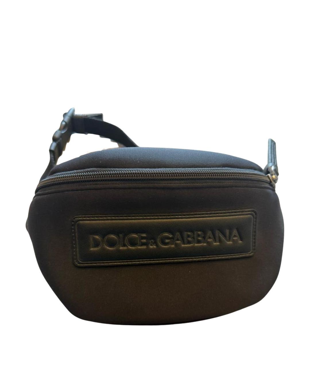 DOLCE&GABBANA Черная поясная сумка, фото 1