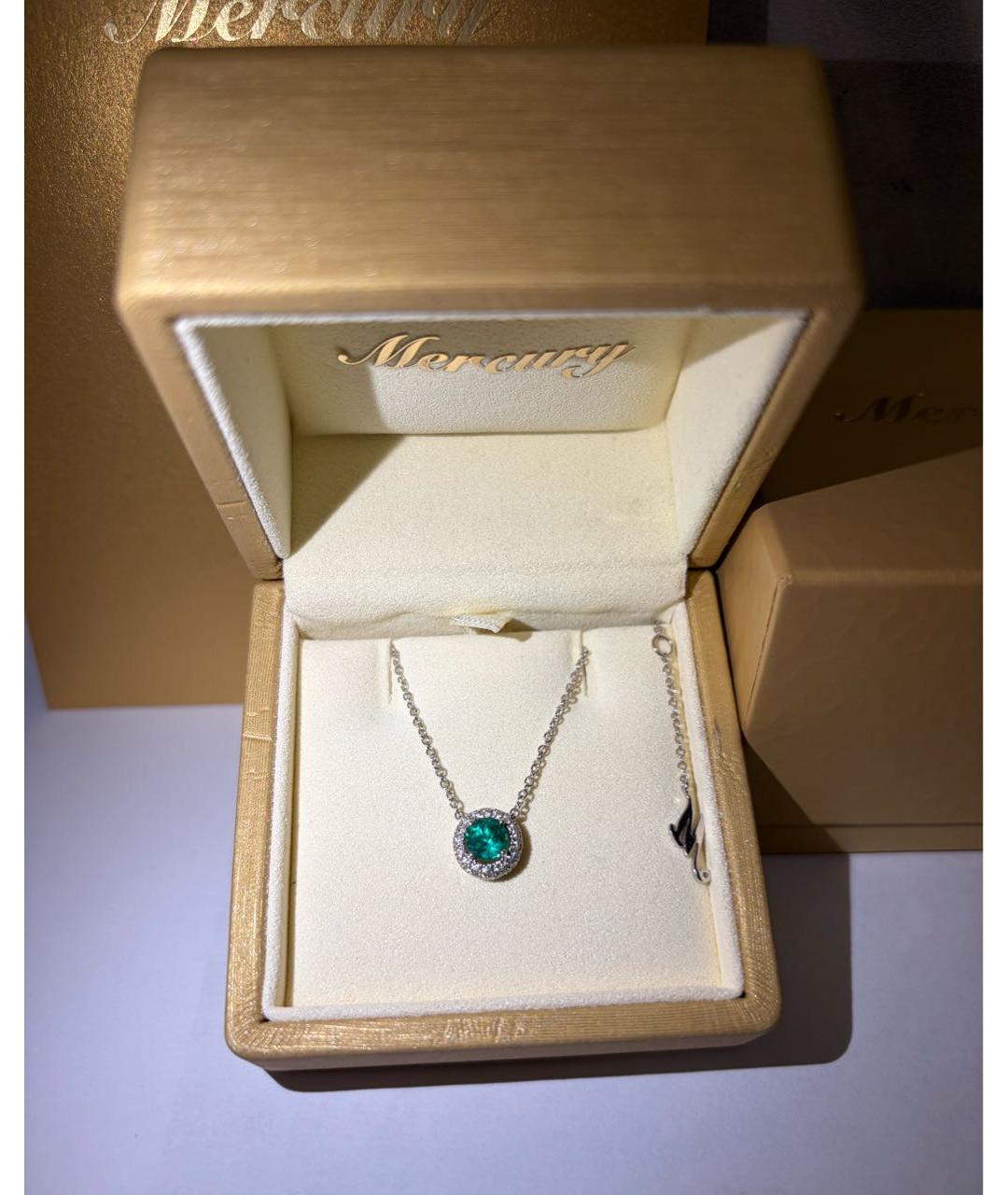 MERCURY Зеленая подвеска из белого золота, фото 2
