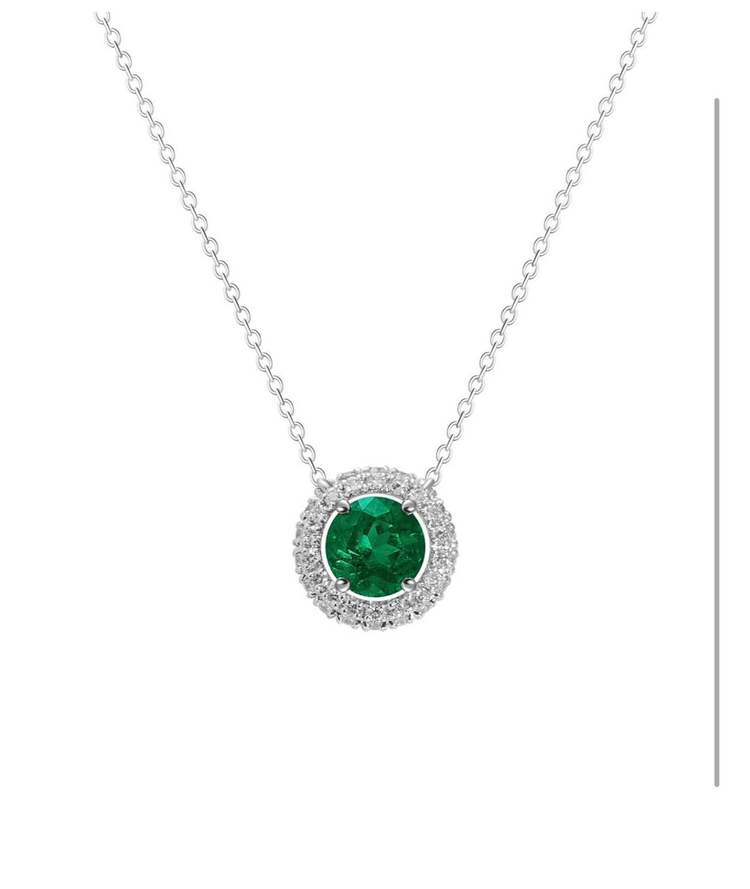 MERCURY Зеленая подвеска из белого золота, фото 5