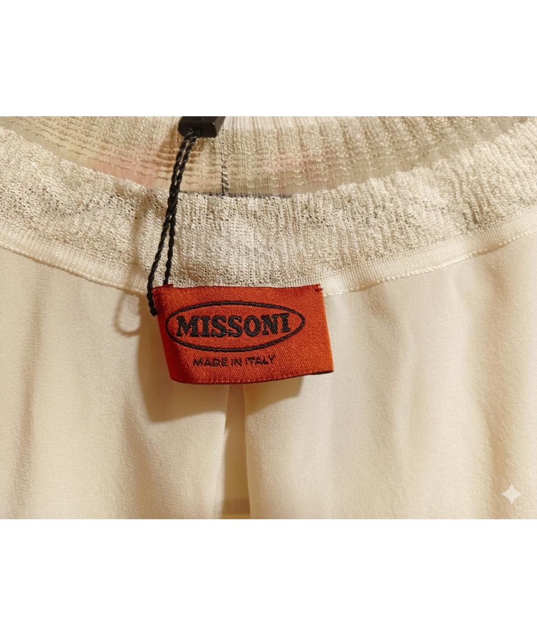 MISSONI Белая шелковая блузы, фото 5