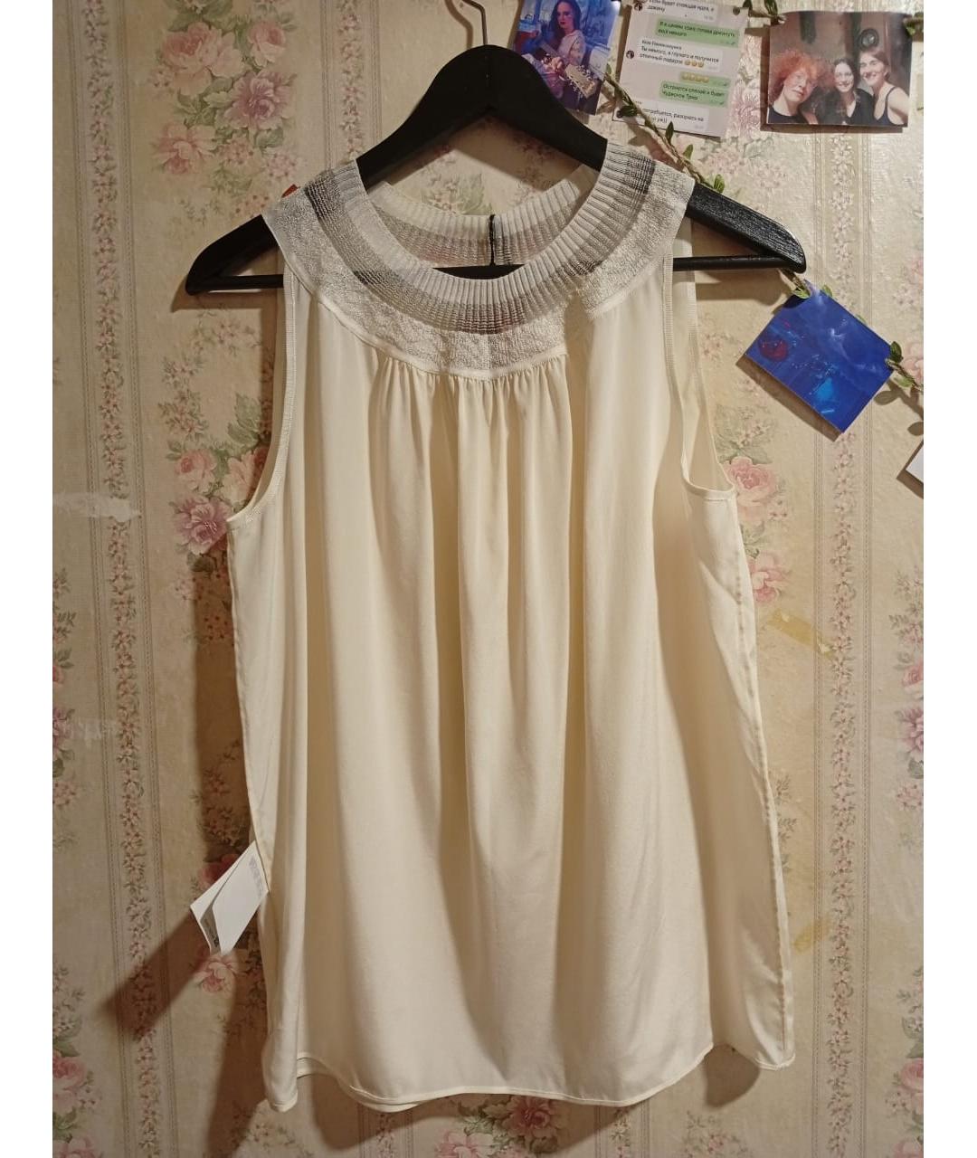 MISSONI Белая шелковая блузы, фото 8