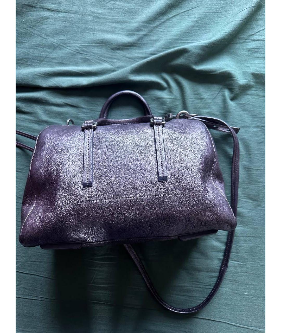 RICK OWENS Фиолетовая кожаная сумка через плечо, фото 3