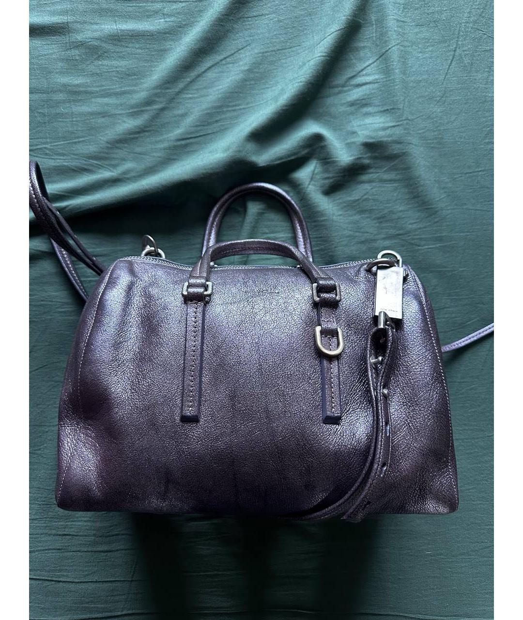 RICK OWENS Фиолетовая кожаная сумка через плечо, фото 2