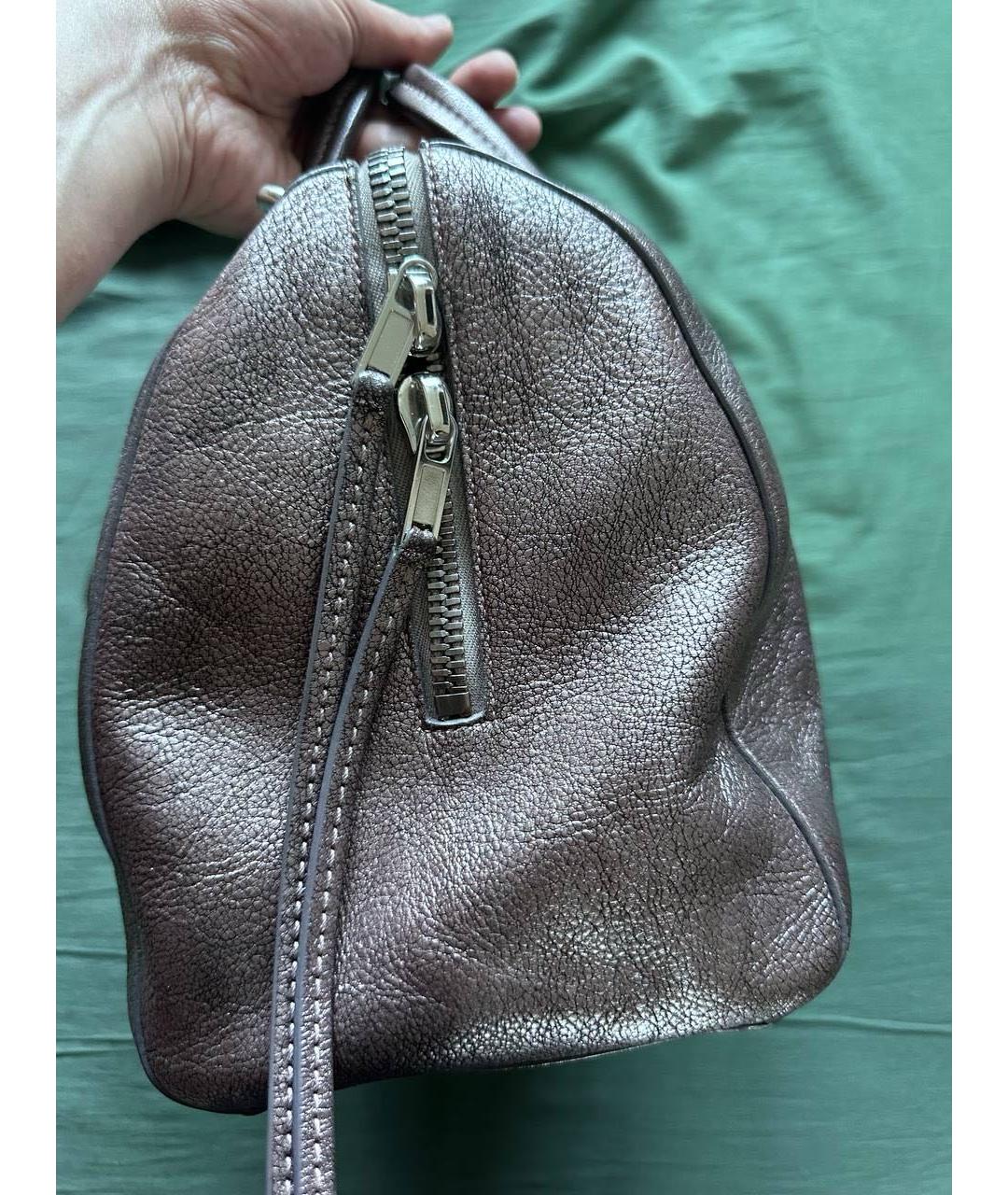 RICK OWENS Фиолетовая кожаная сумка через плечо, фото 4