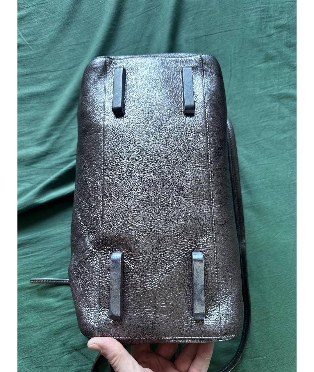 RICK OWENS Фиолетовая кожаная сумка через плечо, фото 5