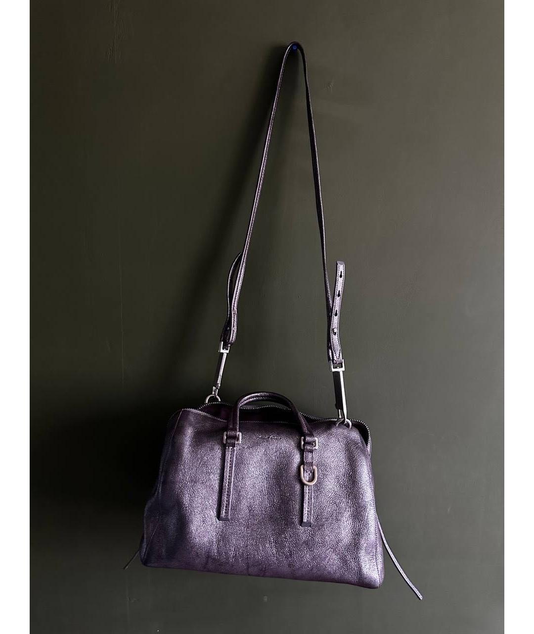 RICK OWENS Фиолетовая кожаная сумка через плечо, фото 9
