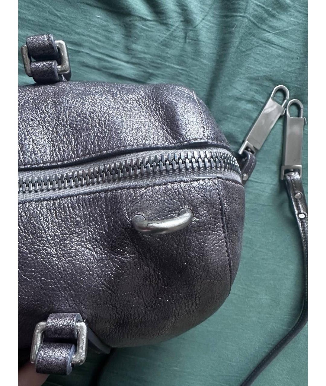 RICK OWENS Фиолетовая кожаная сумка через плечо, фото 7