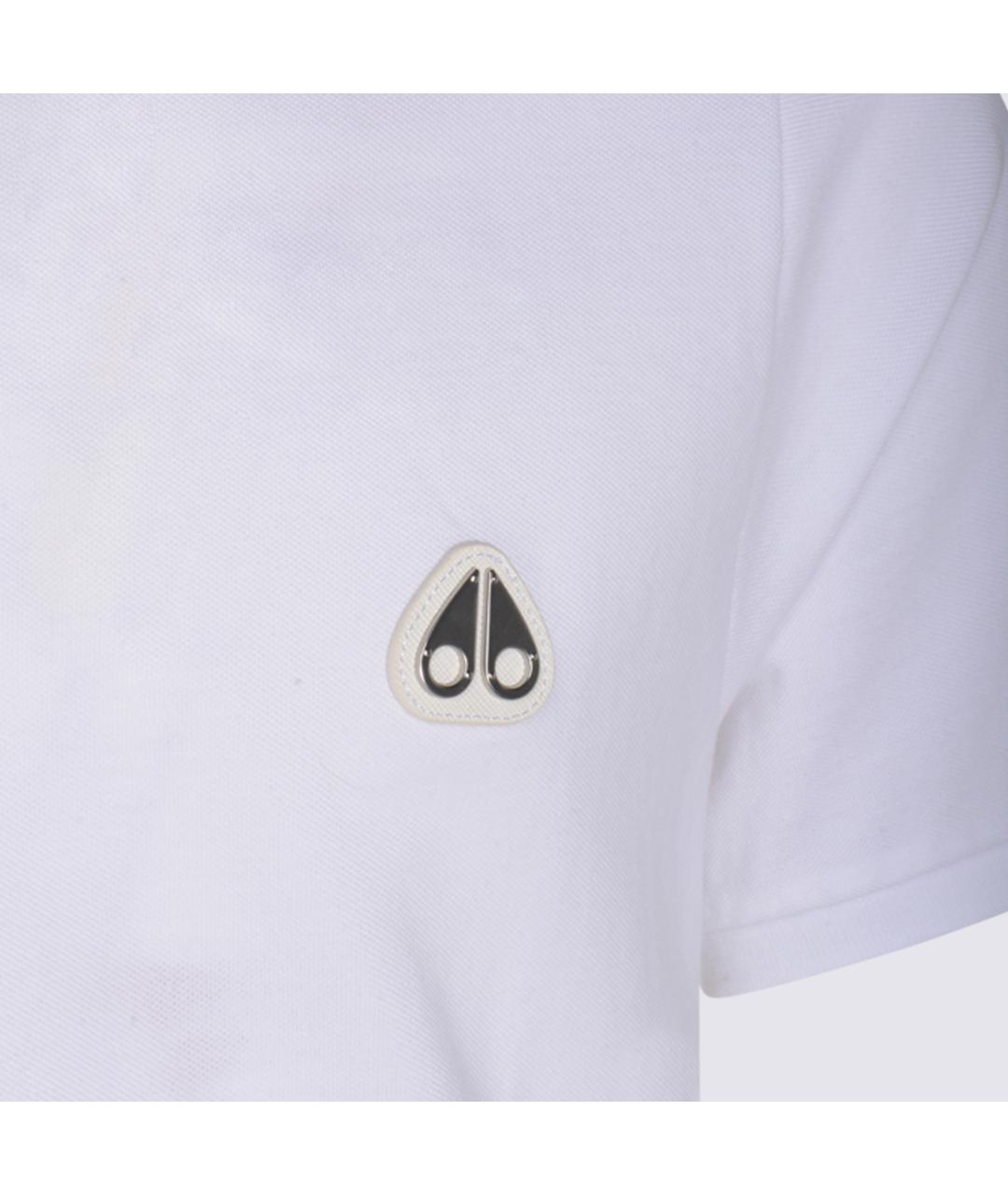 MOOSE KNUCKLES Белое хлопковое поло с коротким рукавом, фото 3