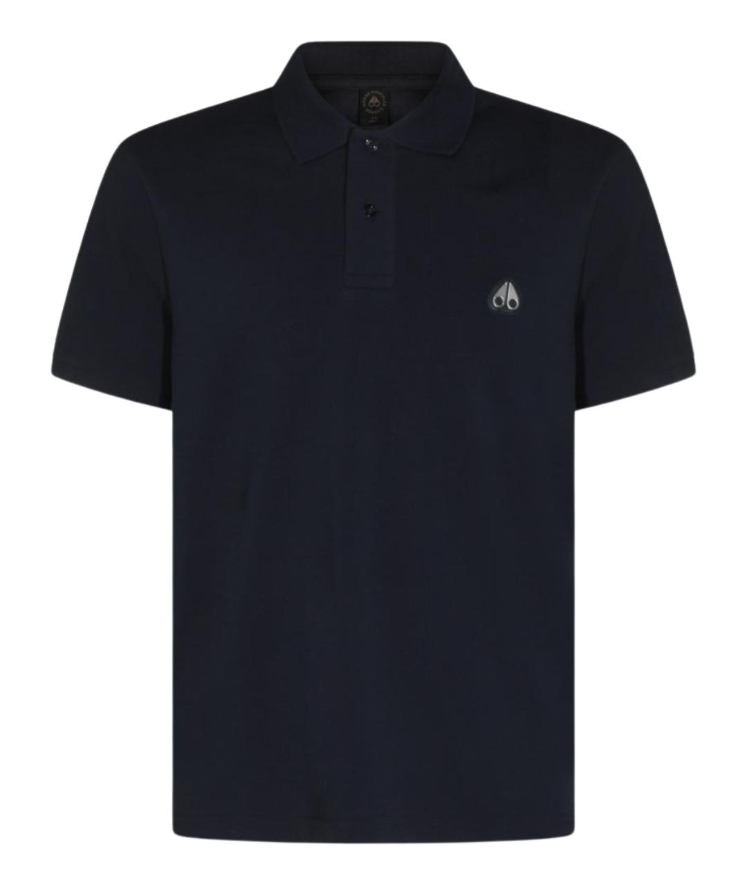 MOOSE KNUCKLES Синее хлопковое поло с коротким рукавом, фото 1