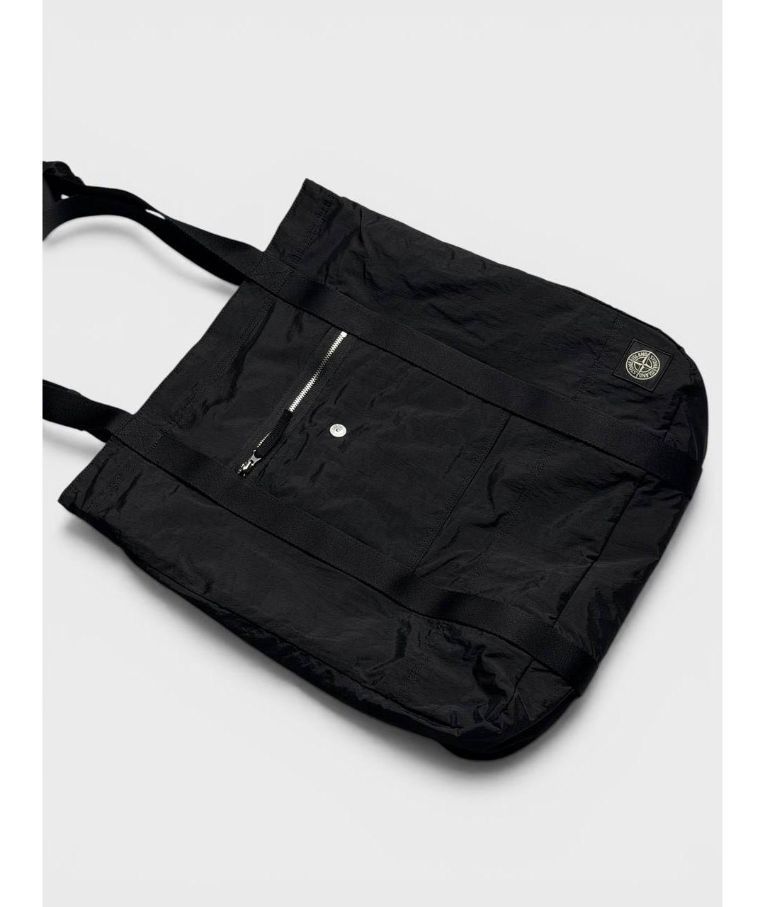 STONE ISLAND Черная сумка тоут, фото 2
