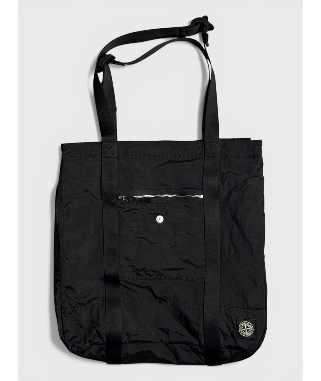 STONE ISLAND Черная сумка тоут, фото 5