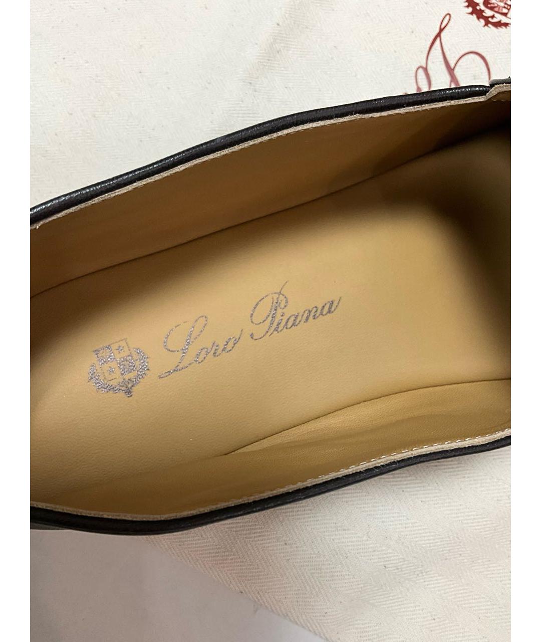 LORO PIANA Коричневые кожаные лоферы, фото 3