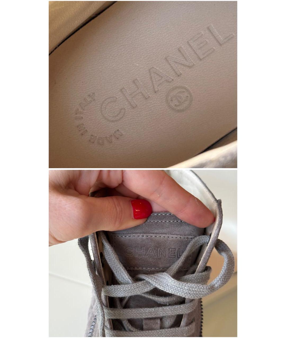 CHANEL Серые замшевые кеды, фото 8